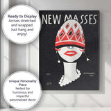 Art Deco New Masses Fashion Magazine Cover Illustration Canvas Wall Art Print Decor Picture Ready to Hang