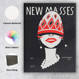 Art Deco New Masses Fashion Magazine Cover Illustration Canvas Wall Art Print Decor Picture Ready to Hang