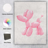 Pastel Pink Balloon Dog Watercolour Illustration Canvas Wall Art Print Decor Picture Ready to Hang