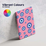 Pink Blue Evil Eye Protection Pattern Canvas Wall Art Print Decor Picture Ready to Hang