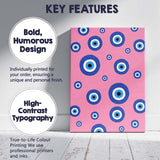 Pink Blue Evil Eye Protection Pattern Canvas Wall Art Print Decor Picture Ready to Hang