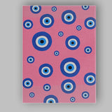 Pink Blue Evil Eye Protection Pattern Canvas Wall Art Print Decor Picture Ready to Hang