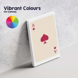 Minimalist Burgundy Spade Playing Card Ace Illustration Canvas Wall Art Print Decor Picture Ready to Hang
