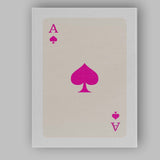 Minimalist Bright Pink Spade Playing Card Ace Illustration Canvas Wall Art Print Decor Picture Ready to Hang