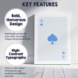 Minimalist Powder Blue Spade Playing Card Ace Illustration Canvas Wall Art Print Decor Picture Ready to Hang