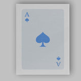 Minimalist Powder Blue Spade Playing Card Ace Illustration Canvas Wall Art Print Decor Picture Ready to Hang
