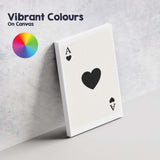 Minimalist Black Heart Playing Card Ace Illustration Canvas Wall Art Print Decor Picture Ready to Hang