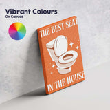 Best Seat In The House Funny Toilet Bathroom Quote Illustration Canvas Wall Art Print Decor Picture Ready to Hang