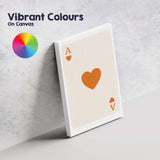 Minimalist Burnt Orange Heart Playing Card Ace Illustration Canvas Wall Art Print Decor Picture Ready to Hang