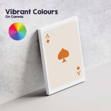 Minimalist Burnt Orange Spade Playing Card Ace Illustration Canvas Wall Art Print Decor Picture Ready to Hang