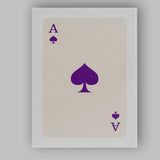 Minimalist Purple Spade Playing Card Ace Illustration Canvas Wall Art Print Decor Picture Ready to Hang
