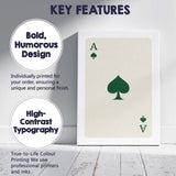 Minimalist Forest Green Spade Playing Card Ace Illustration Canvas Wall Art Print Decor Picture Ready to Hang