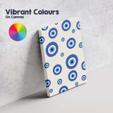 Blue Evil Eye Protection Repeat Pattern Canvas Wall Art Print Decor Picture Ready to Hang