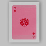 Pink Lucky Dice Playing Card Ace Illustration Canvas Wall Art Print Decor Picture Ready to Hang