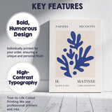 Henri Matisse Blue Botanical Papercut Abstract Exhibition Poster Canvas Wall Art Print Decor Picture Ready to Hang