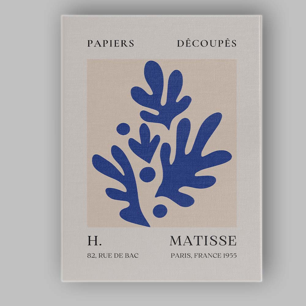 Henri Matisse Blue Botanical Papercut Abstract Exhibition Poster Canvas Wall Art Print Decor Picture Ready to Hang