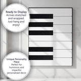 Minimalist Black White Geometric Piano Keys Abstract Modern Canvas Wall Art Print Decor Picture Ready to Hang