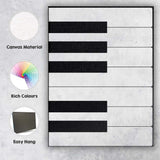Minimalist Black White Geometric Piano Keys Abstract Modern Canvas Wall Art Print Decor Picture Ready to Hang