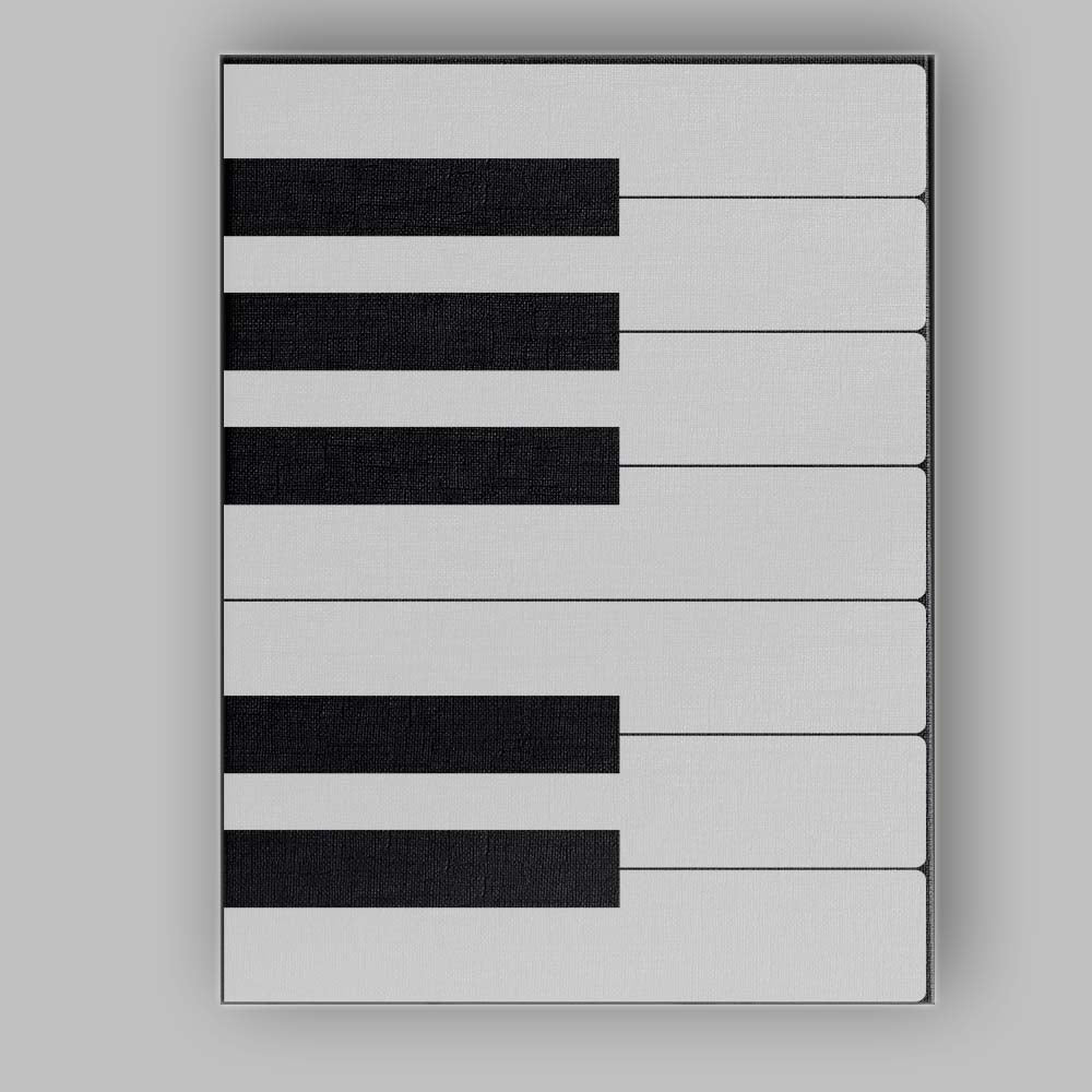 Minimalist Black White Geometric Piano Keys Abstract Modern Canvas Wall Art Print Decor Picture Ready to Hang