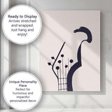 Minimalist Abstract Black Saxophone Contemporary Music Art Canvas Wall Art Print Decor Picture Ready to Hang