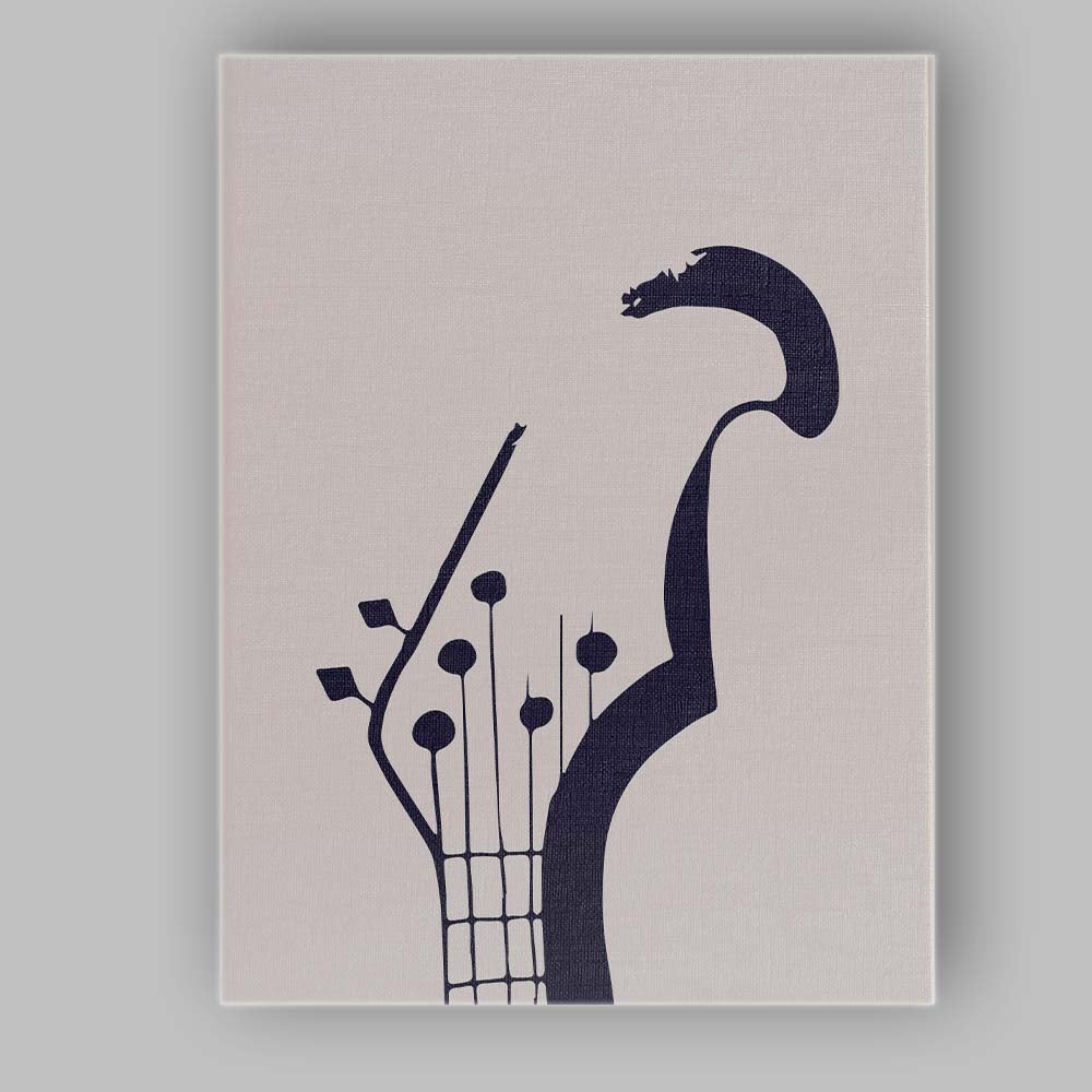 Minimalist Abstract Black Saxophone Contemporary Music Art Canvas Wall Art Print Decor Picture Ready to Hang