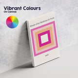Minimalist Pink Geometric Square Museum Modern Art Canvas Wall Art Print Decor Picture Ready to Hang