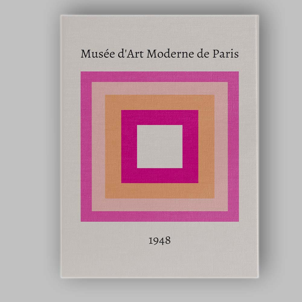 Minimalist Pink Geometric Square Museum Modern Art Canvas Wall Art Print Decor Picture Ready to Hang