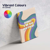 Retro Rainbow Wavy Typography Motivational Quote Poster Canvas Wall Art Print Decor Picture Ready to Hang