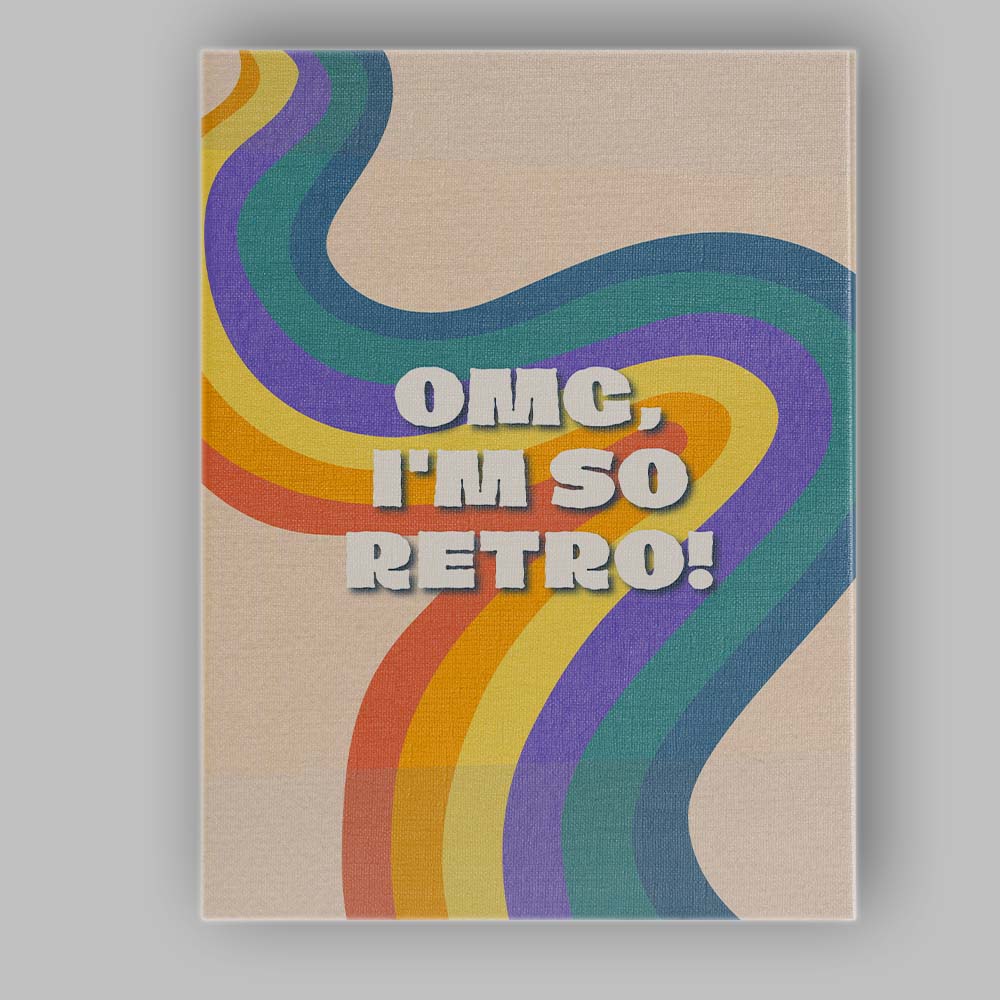 Retro Rainbow Wavy Typography Motivational Quote Poster Canvas Wall Art Print Decor Picture Ready to Hang