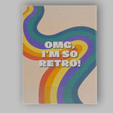 Retro Rainbow Wavy Typography Motivational Quote Poster Canvas Wall Art Print Decor Picture Ready to Hang