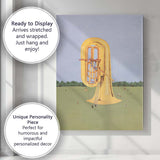 Surreal Giant Tuba Landscape Fantasy Illustration Canvas Wall Art Print Decor Picture Ready to Hang