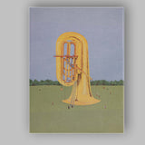 Surreal Giant Tuba Landscape Fantasy Illustration Canvas Wall Art Print Decor Picture Ready to Hang