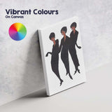 Retro Fashion Women Dancing Minimalist Illustration Canvas Wall Art Print Decor Picture Ready to Hang