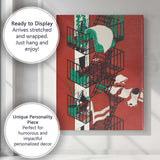 Urban Fire Escape Laundry Architectural Illustration Canvas Wall Art Print Decor Picture Ready to Hang