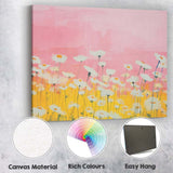 Soft Pink Daisy Meadow Watercolour Floral Landscape Canvas Wall Art Print Decor Picture Ready to Hang