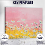 Soft Pink Daisy Meadow Watercolour Floral Landscape Canvas Wall Art Print Decor Picture Ready to Hang