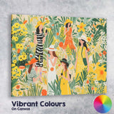 Fashionable Women In Floral Garden Smartphone Illustration Canvas Wall Art Print Decor Picture Ready to Hang
