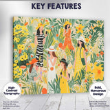 Fashionable Women In Floral Garden Smartphone Illustration Canvas Wall Art Print Decor Picture Ready to Hang