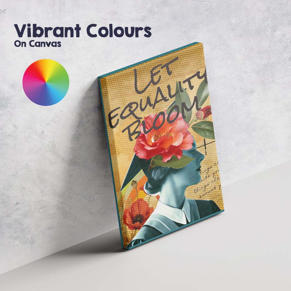 Let Equality Bloom Feminist Floral Collage Poster Canvas Wall Art Print Decor Picture Ready to Hang