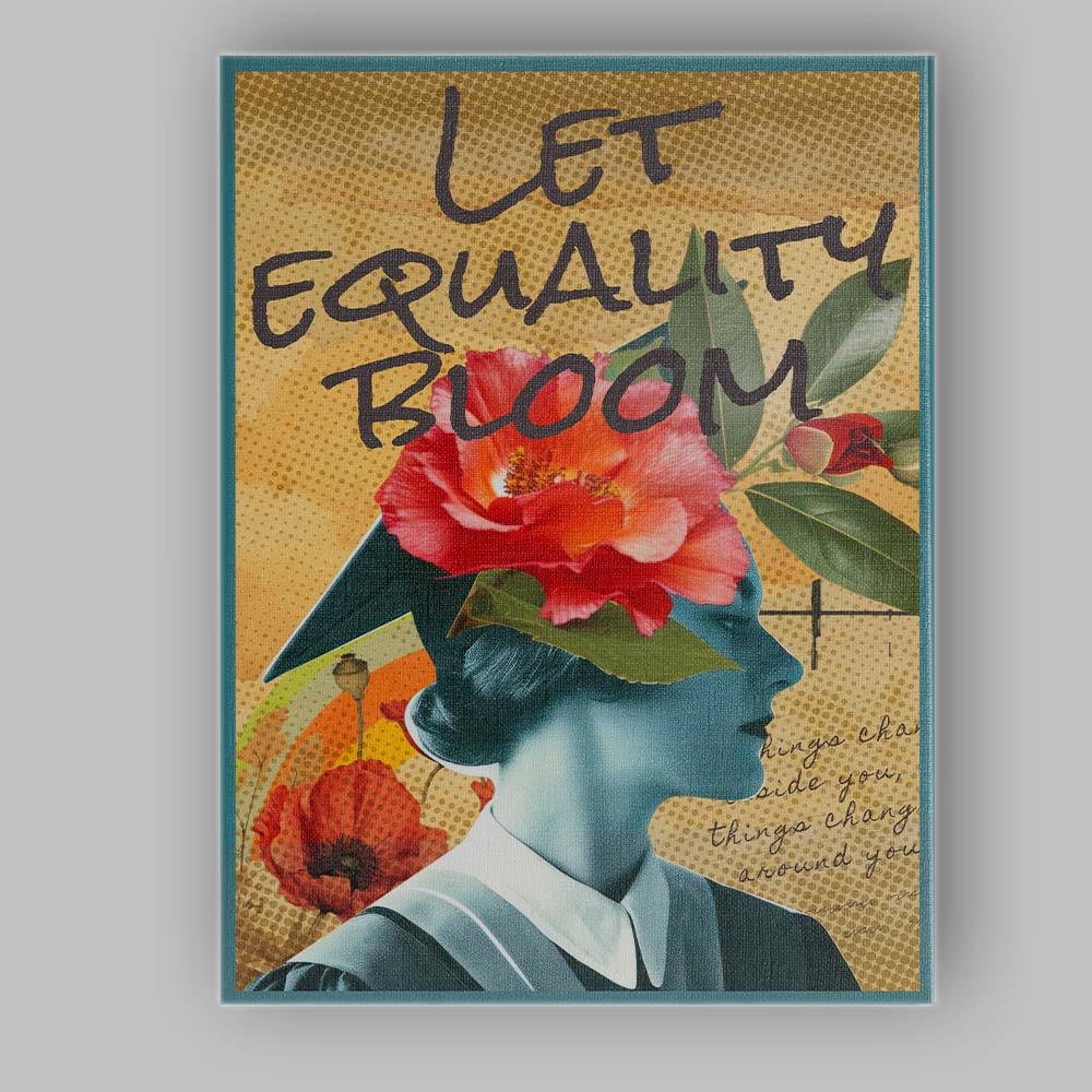 Let Equality Bloom Feminist Floral Collage Poster Canvas Wall Art Print Decor Picture Ready to Hang