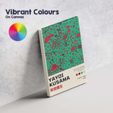 Green Red Polka Dot Abstract Face Yayoi Kusama Exhibition Poster Canvas Wall Art Print Decor Picture Ready to Hang