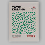 Green Polka Dot Minimalist Yayoi Kusama Exhibition Poster Canvas Wall Art Print Decor Picture Ready to Hang
