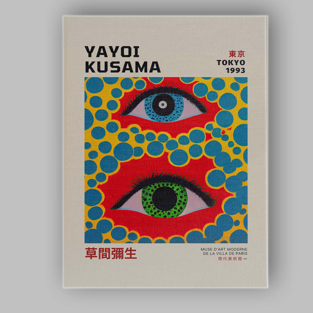 Colourful Pop Art Eyes Yayoi Kusama Exhibition Poster Canvas Wall Art Print Decor Picture Ready to Hang