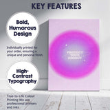 Protect Your Energy Pink Purple Gradient Motivational Typography Canvas Wall Art Print Decor Picture Ready to Hang
