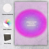 Protect Your Energy Pink Purple Gradient Motivational Typography Canvas Wall Art Print Decor Picture Ready to Hang