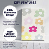 Pastel Retro Floral Daisy Repeat Pattern Canvas Wall Art Print Decor Picture Ready to Hang