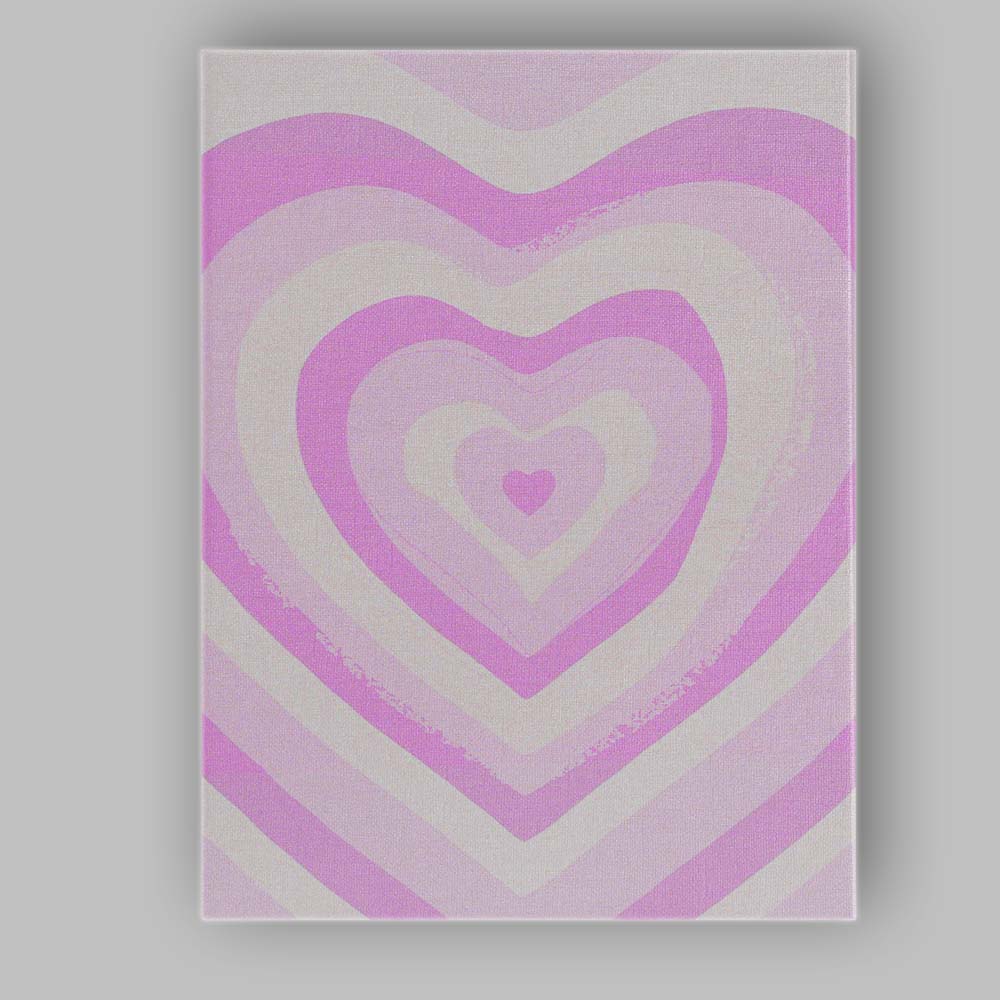 Pastel Pink Layered Heart Abstract Love Illustration Canvas Wall Art Print Decor Picture Ready to Hang