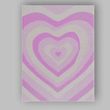 Pastel Pink Layered Heart Abstract Love Illustration Canvas Wall Art Print Decor Picture Ready to Hang