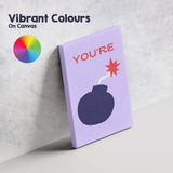 Youre The Bomb Minimalist Typography Graphic Canvas Wall Art Print Decor Picture Ready to Hang
