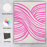 Abstract Pink Wavy Stripe Minimalist Pattern Canvas Wall Art Print Decor Picture Ready to Hang